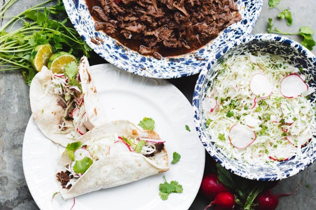 Pork Barbacoa Tacos with Cilantro Lime Slaw
