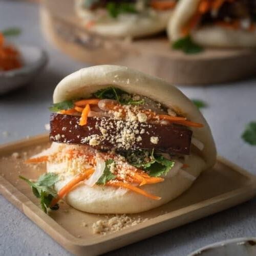 Pork Belly Bao Buns with Pickled Vegetables