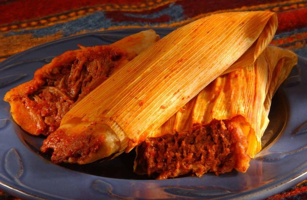 Pork Tamales with Red Chile Sauce