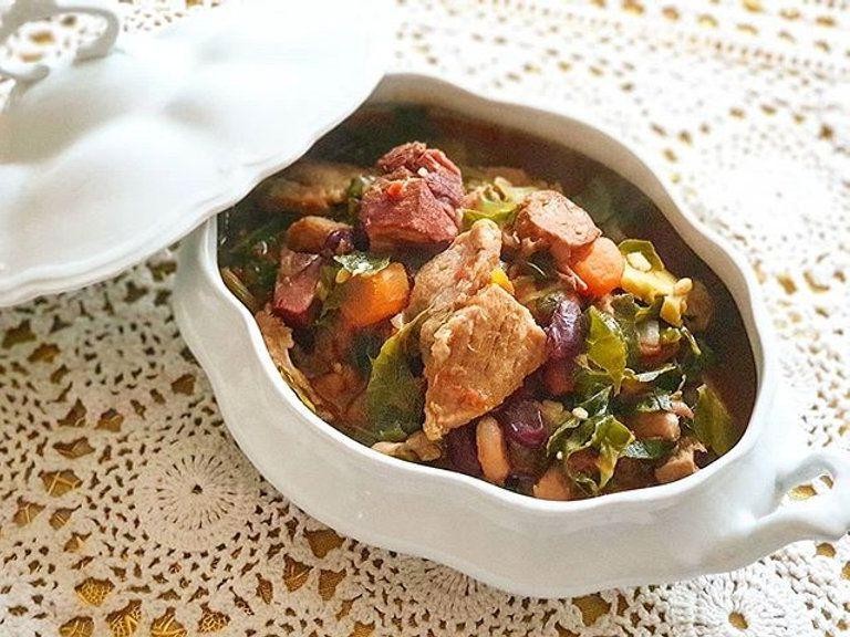Portuguese-Inspired Feijoada with Linguiça and Cabbage