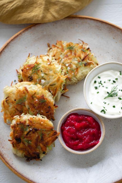 Potato Latkes with Cranberry Apple Sauce