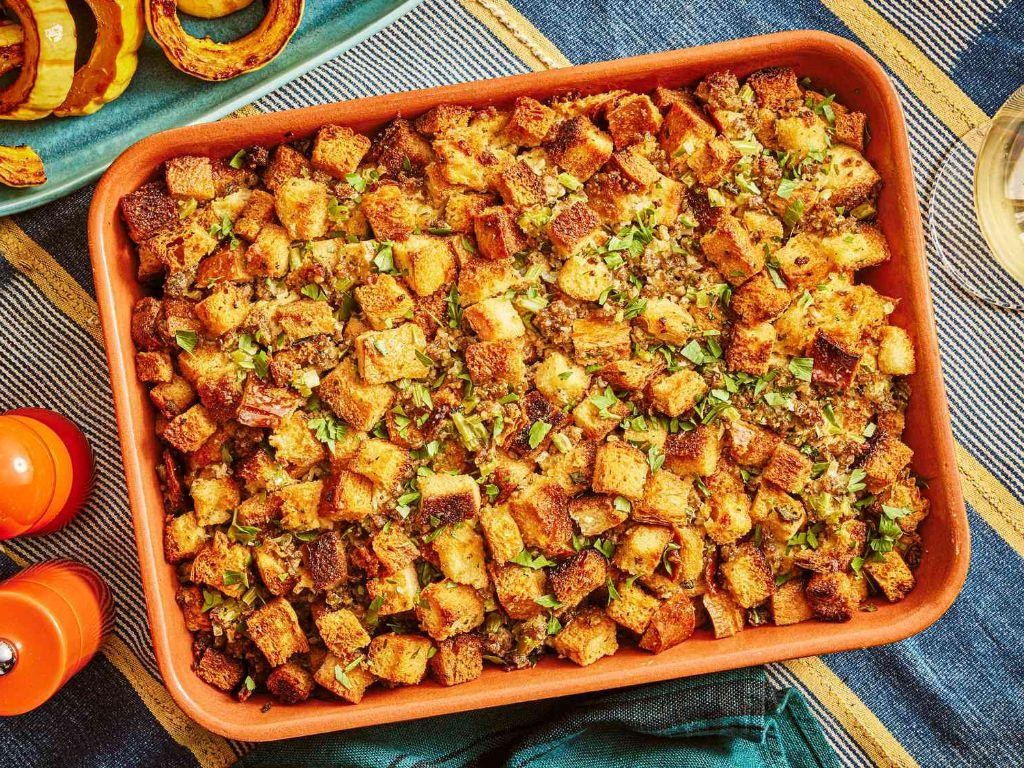 Potato and Sausage Stuffing with Sage