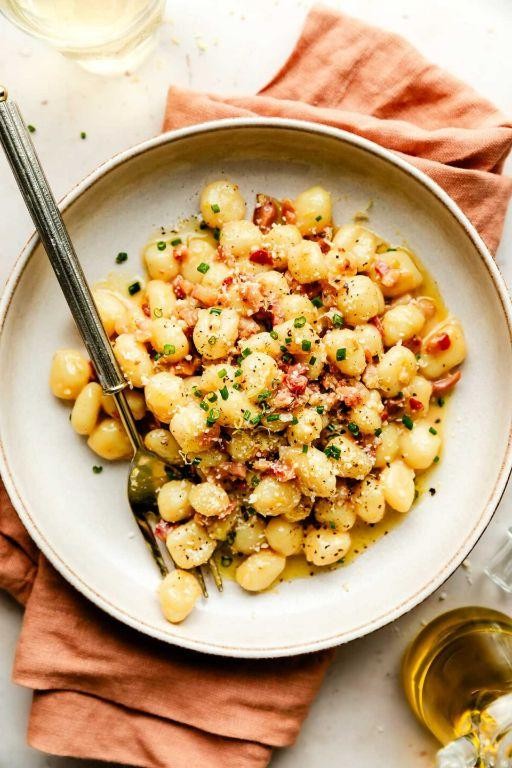Prosciutto and Parmesan Gnocchi Carbonara