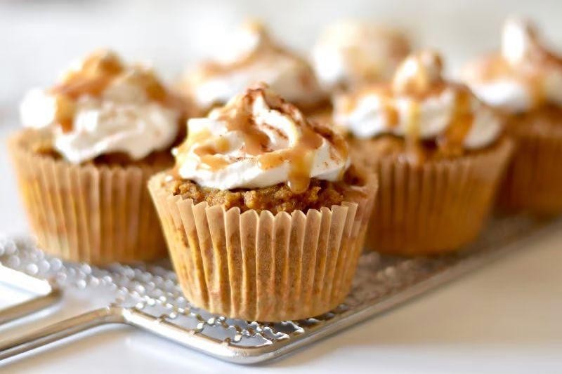 Pumpkin Patch Cupcakes with Coconut Cream Frosting