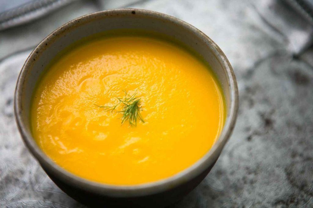 Pureed carrot and ginger soup
