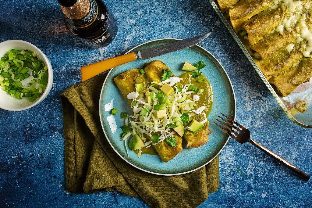 Queso Fresco Enchiladas with Verde Sauce