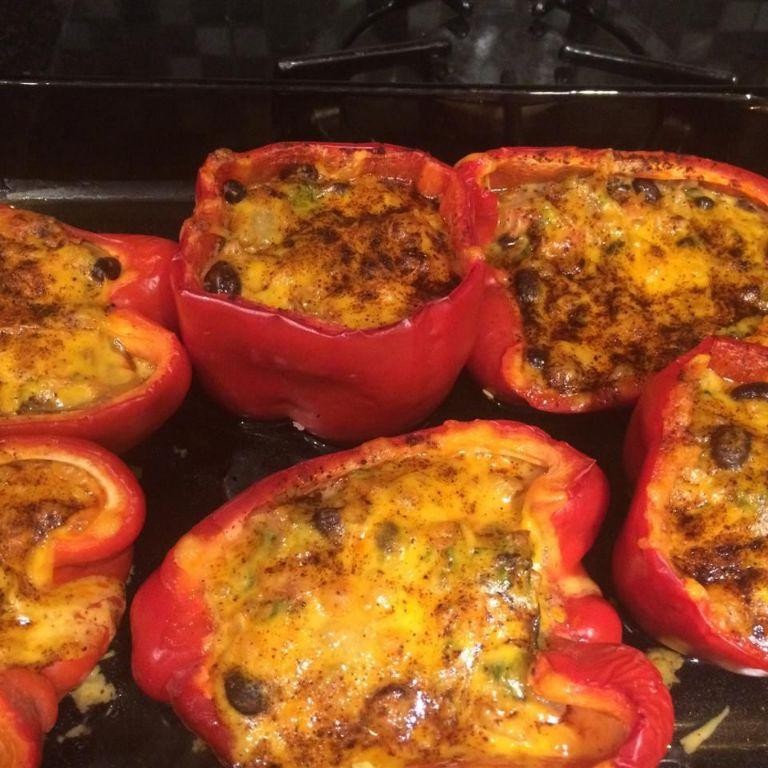 Queso Fresco and Black Bean Stuffed Bell Peppers