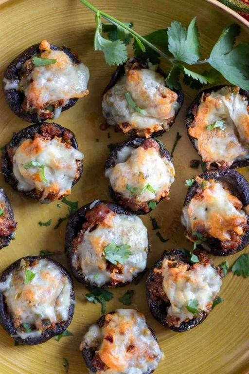 Queso Fresco and Chorizo Stuffed Mushrooms