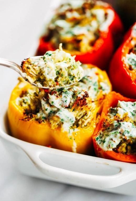 Ranch Chicken Stuffed Bell Peppers
