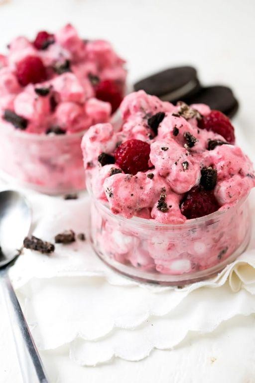 Raspberry Oreo Fluff Trifle
