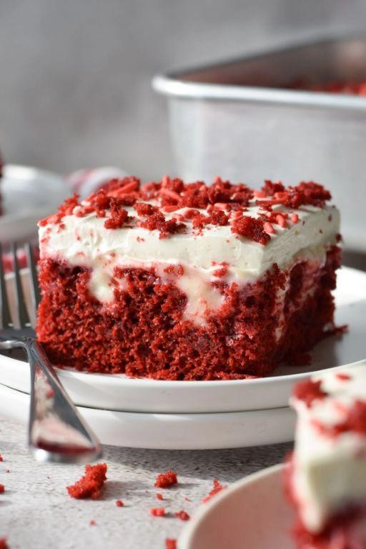 Red Velvet Punch Bowl Cake with Cream Cheese Frosting