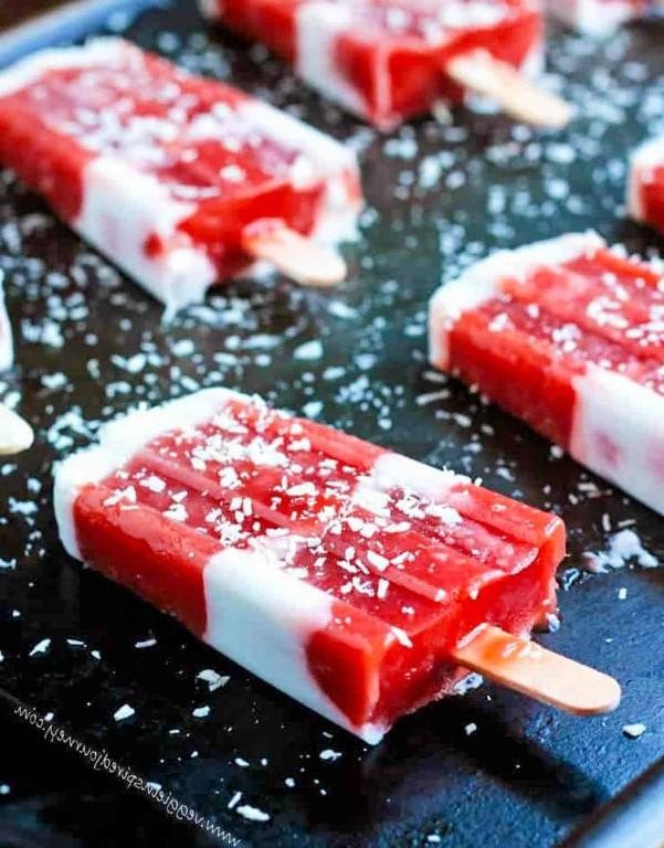 Rhubarb and Coconut Yogurt Popsicles