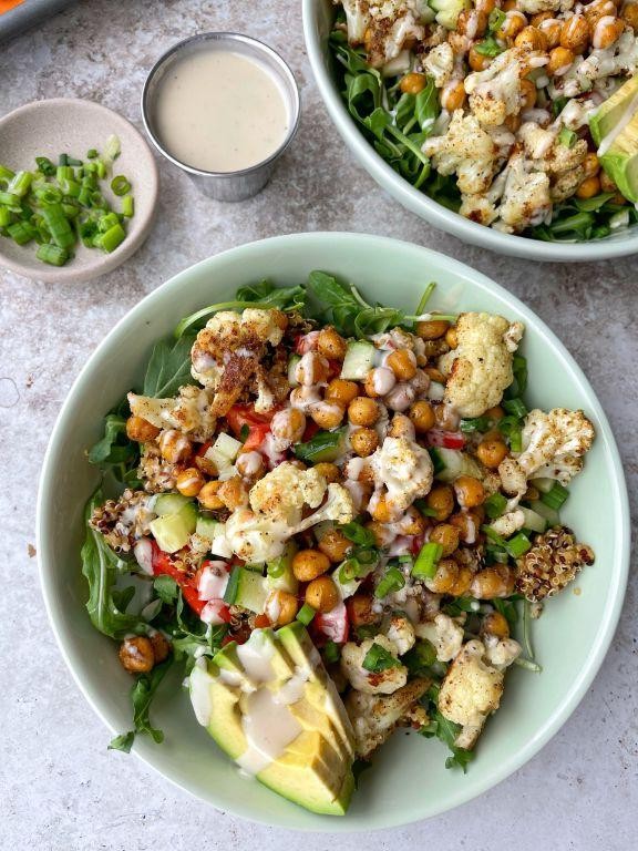 Roasted Cauliflower and Chickpea Bowl