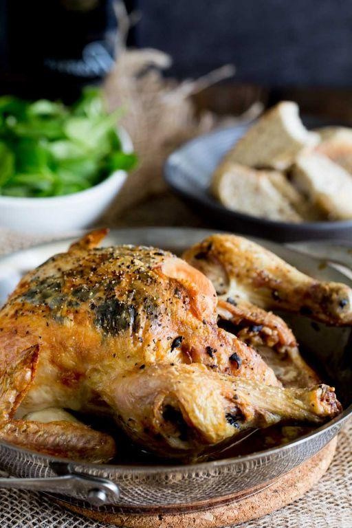 Roasted Chicken with Black Truffle Stuffing