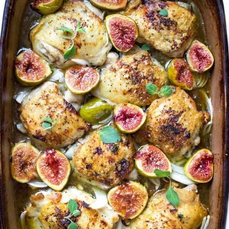 Roasted Chicken with Figs and Honey
