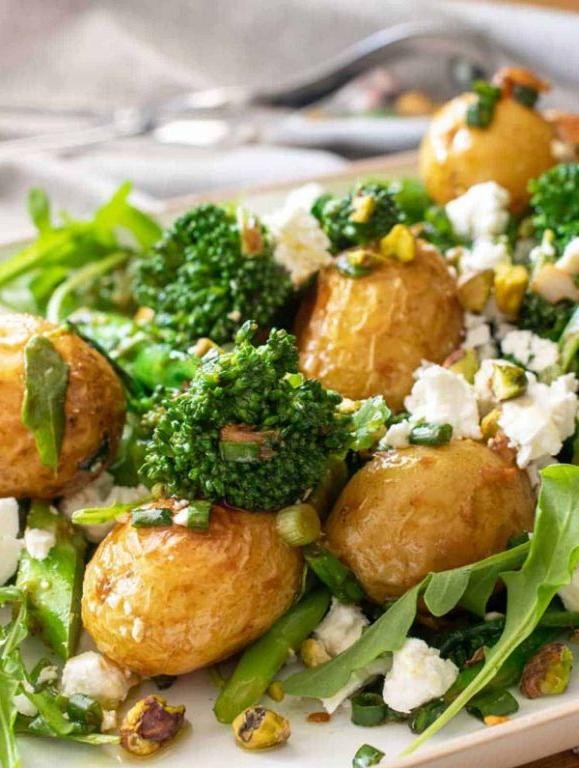 Roasted Garlic Potato and Broccoli Salad