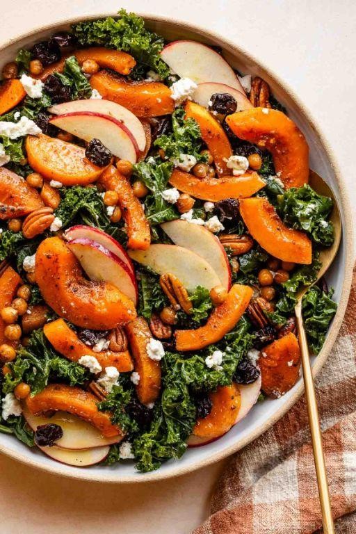 Roasted Squash and Kale Salad