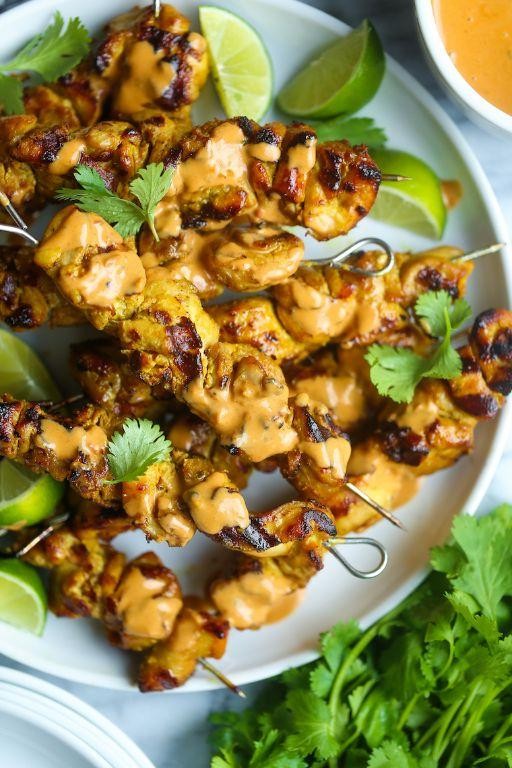 Rooster Satay with Peanut Sauce