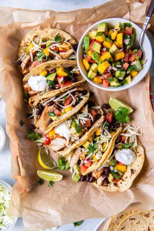Rooster Tacos with Mango Salsa