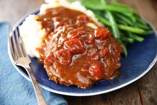Round Steak with Tomato and Basil Sauce