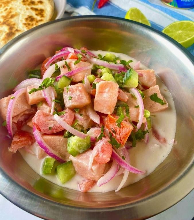 Salmon Ceviche with Coconut Milk