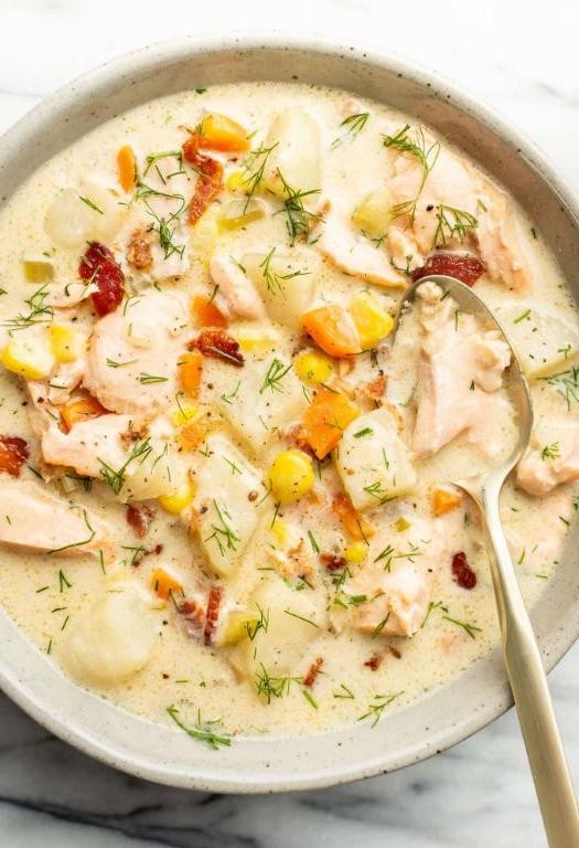 Salmon Chowder with Corn