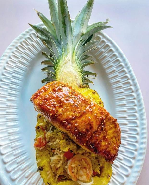 Salmon Fried Rice with Pineapple