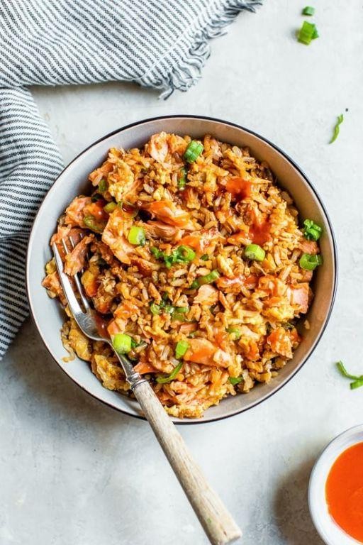 Salmon Fried Rice with Vegetables