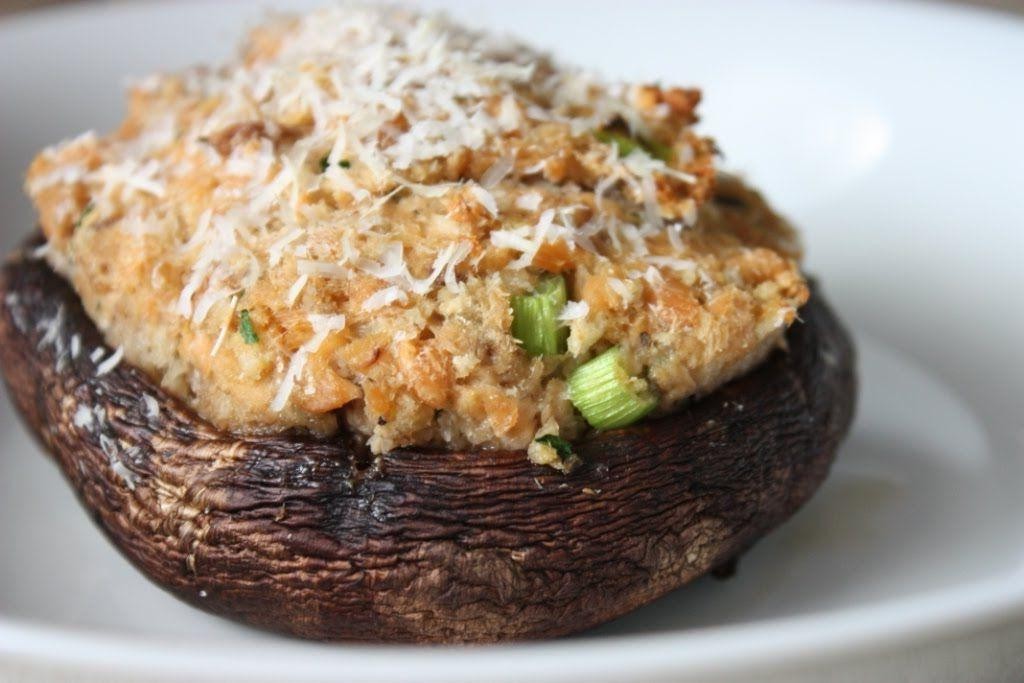 Salmon Stuffed Portobello Mushrooms