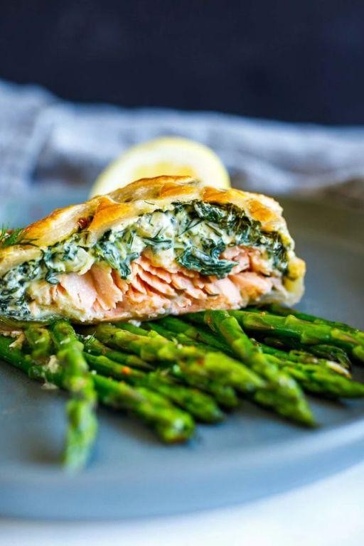 Salmon Wellington with Spinach and Feta