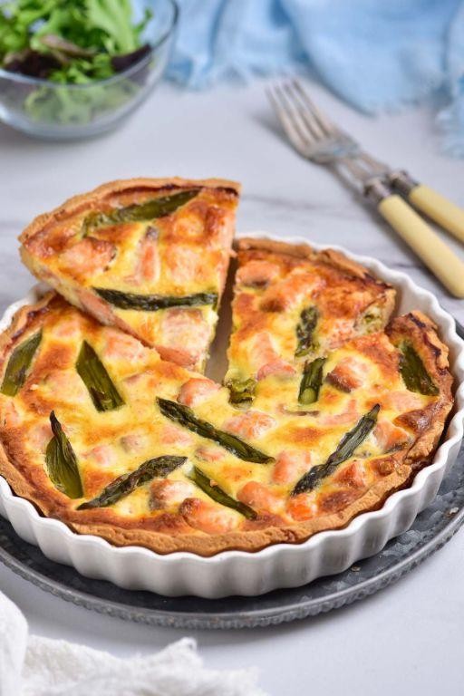 Salmon and Asparagus Quiche