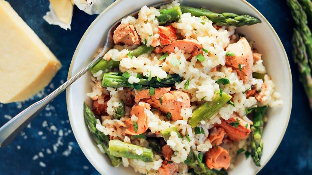 Salmon and Asparagus Risotto