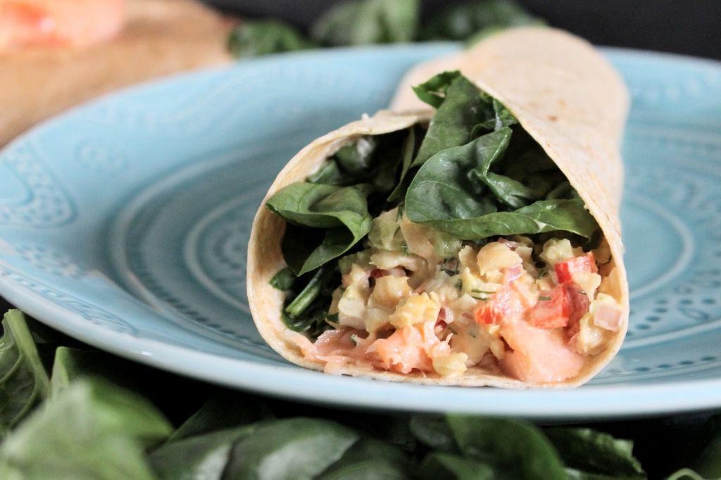 Salmon and Chickpea Wraps
