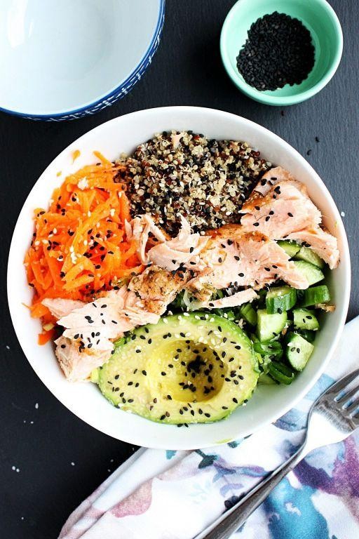 Salmon and Quinoa Buddha Bowl