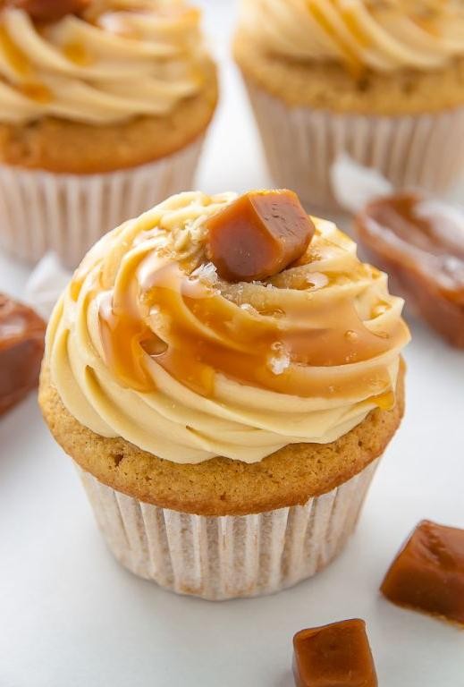 Salted Caramel Cupcakes with Caramel Buttercream