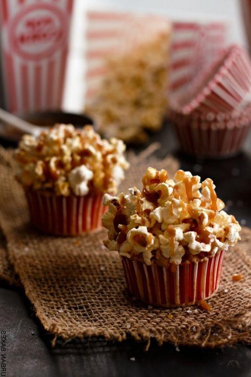 Salted Caramel Popcorn Cupcakes with Buttercream Frosting