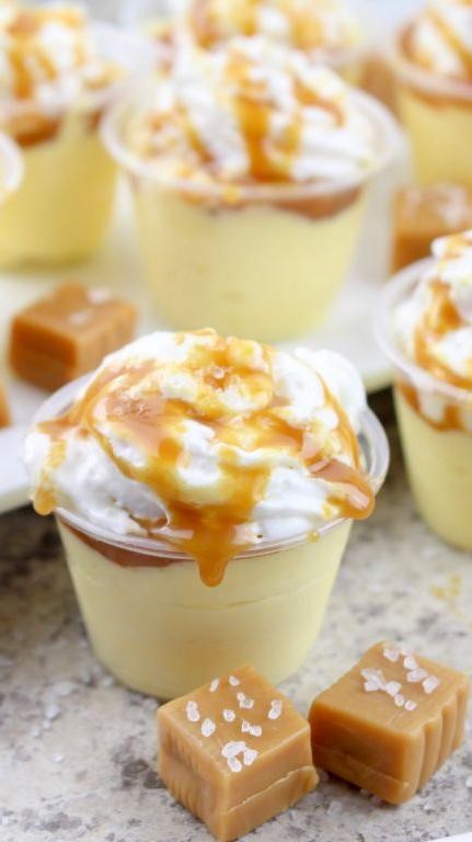 Salted Caramel Pudding Shots