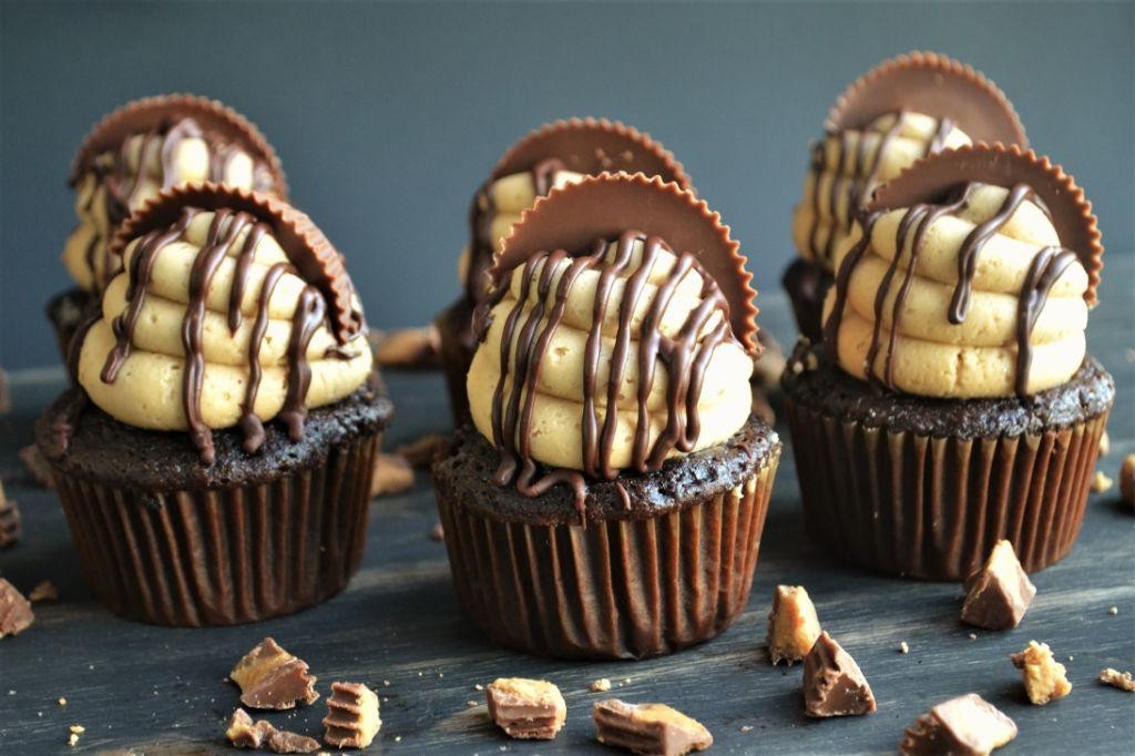 Salted Caramel Reese Cupcakes