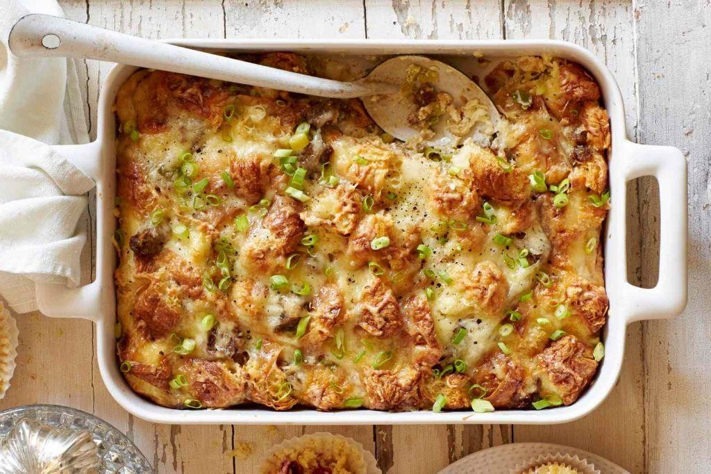 Sausage Breakfast Casserole with Croissants