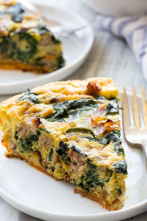 Sausage and Spinach Breakfast Quiche