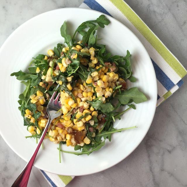 Sauteed Arugula and Sweet Corn