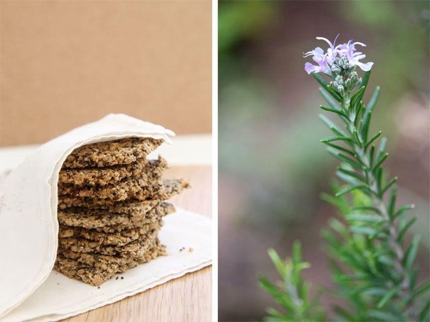 Savory Chia Seed Crackers with Rosemary