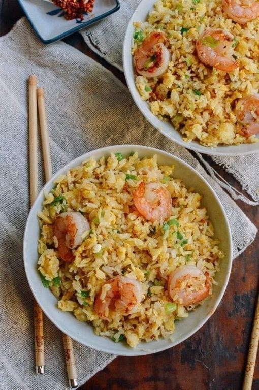 Scallion and Ginger Shrimp Fried Rice