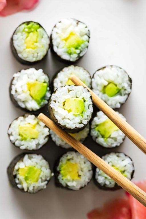 Seaweed and Avocado Sushi Rolls