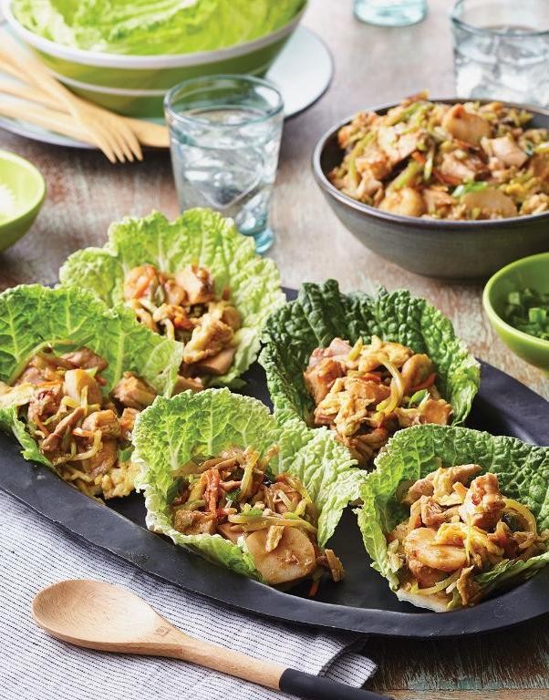Sesame Ginger Turkey Cabbage Wraps