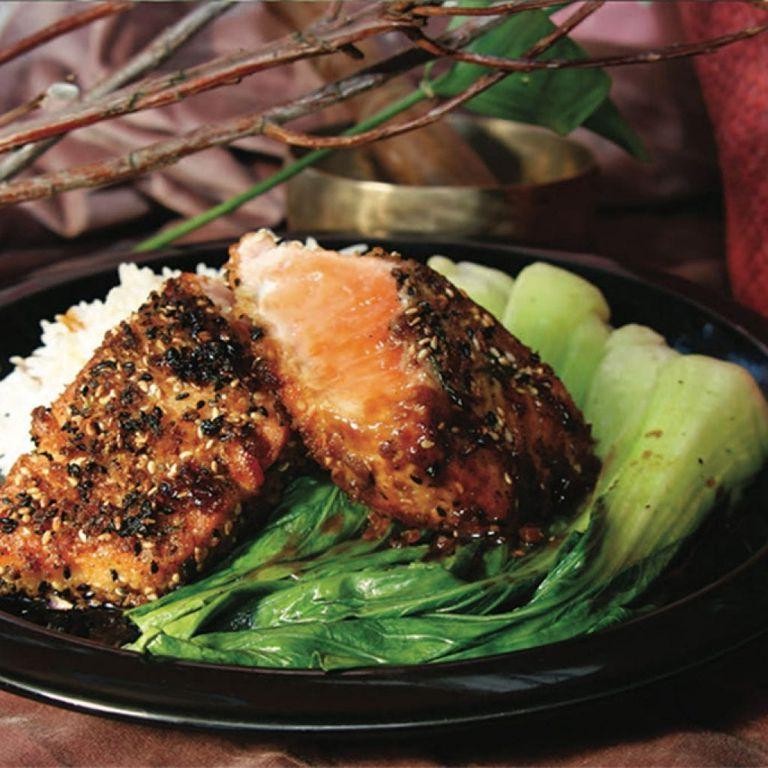 Sesame Seed Crusted Salmon with Soy Ginger Glaze
