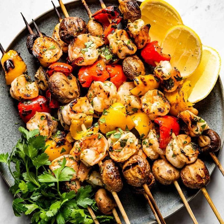 Shrimp and Veggie Kebabs