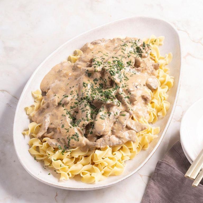 Simple Oven-Baked Round Steak Stroganoff