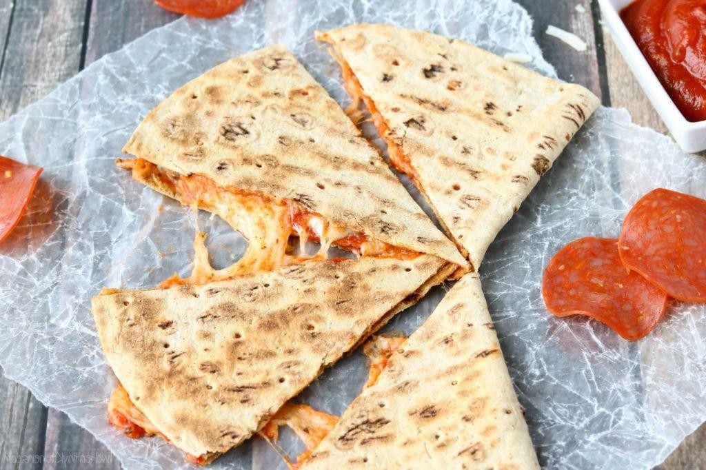 Simple Pepperoni Pizza Quesadillas