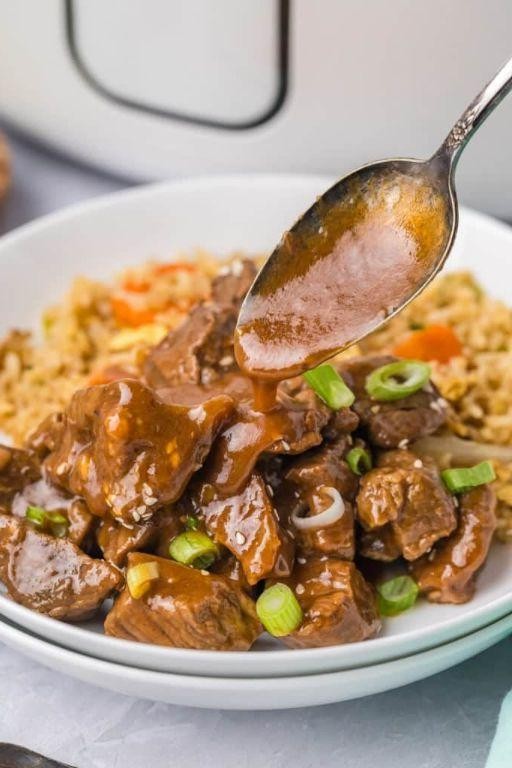 Slow Cooker Beef Tips with Soy Sauce and Honey